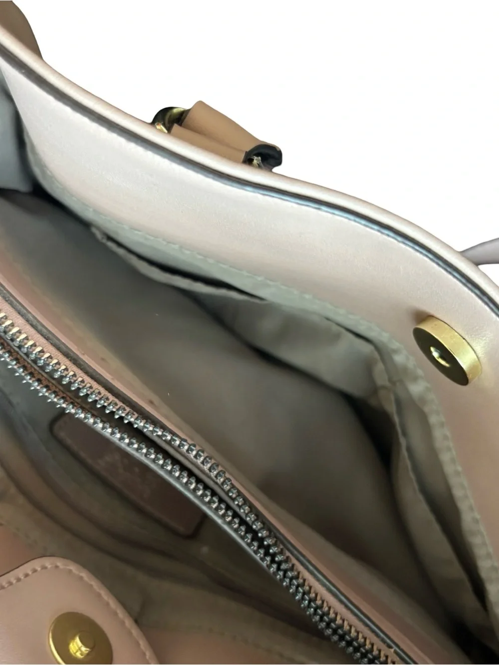 Anne Klein Blush Pink Leather Shoulder Satchel